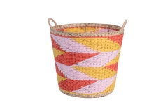 Rush and paper storage basket