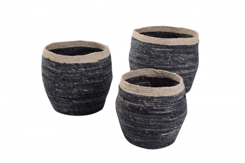 maize leaf storage baskets, set of 3