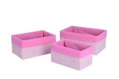 Set of 3 paperstraw storage baskets