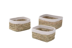 Set of 3 seagrass storage baskets