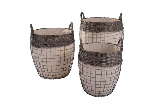 metal storage baskets, set of 3