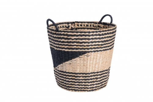 Rush and paper storage basket