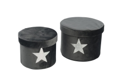 Set of 2 velvet storage box with printing