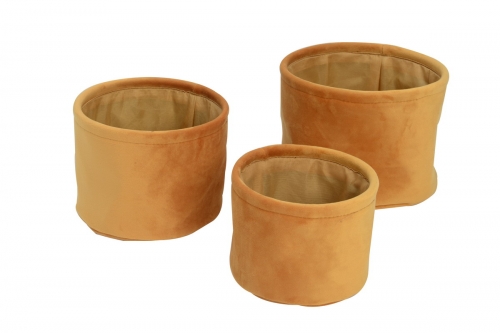 Set of 3 velvet baskets