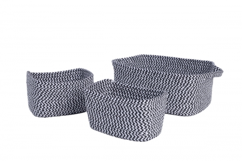 Set of 3 cotton rope storage baskets