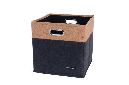 foldable felt and cork storage basket, pc