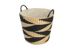 Rush and paper storage basket