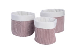 Set of 3 corduroy storage baskets