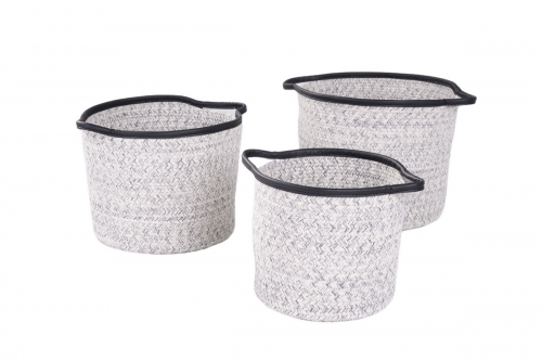 Set of 3 cotton rope storage baskets