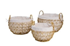 maize leaf storage baskets, set of 3