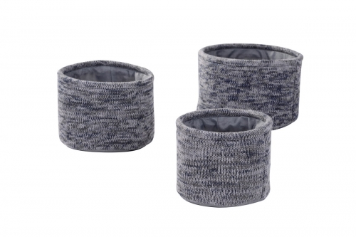 knitted storage baskets, set of 3