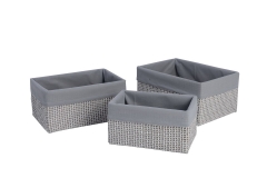 Set of 3 paperstraw storage baskets