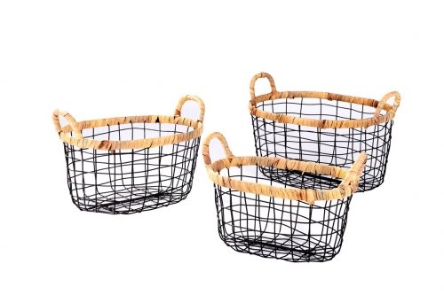 metal storage baskets, set of 3