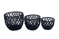 Set of 3 cotton rope woven baskets