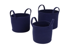 Set of 3 cotton rope storage baskets