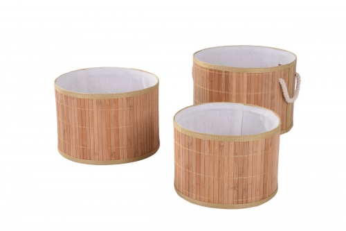 Set of 3 bamboo baskets