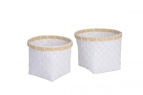 Set of 2 PP belt storage baskets