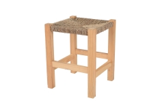 Wood and seagrass stool