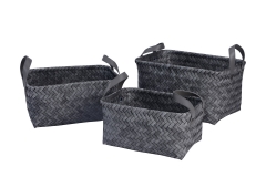 Set of 3 PE storage baskets