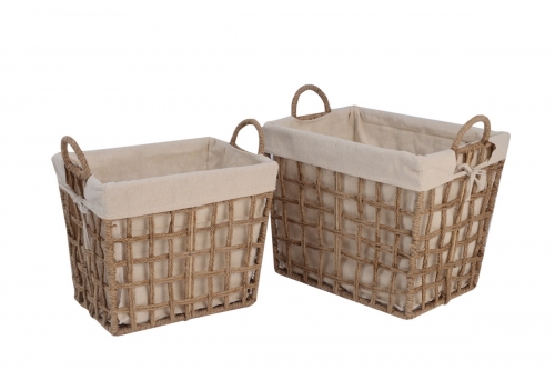 Set of 2 jute rope baskets