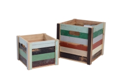 Set of 3 recycled wood crate