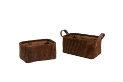 Corduroy storage basket