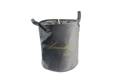 Velvet laundry basket