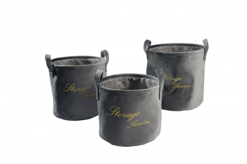 Velvet storage baskets