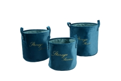 Velvet storage baskets