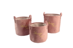 Velvet storage baskets