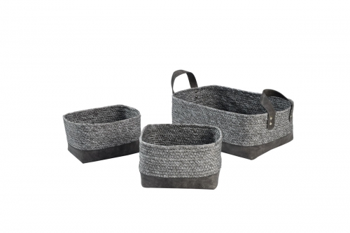 Paper and PU storage baskets