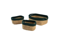 Cotton rope and seagrass storage baskets