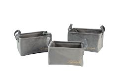 Velvet storage baskets