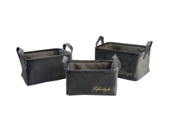 Velvet storage baskets