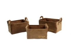 Velvet storage baskets