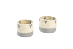 Maize leaf and paper storage baskets