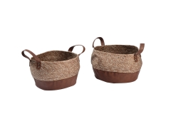 Paper and PU storage baskets