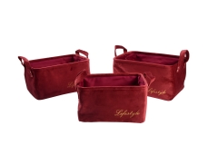 Velvet storage baskets