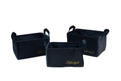 Velvet storage baskets