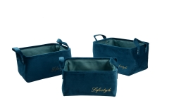 Velvet storage baskets