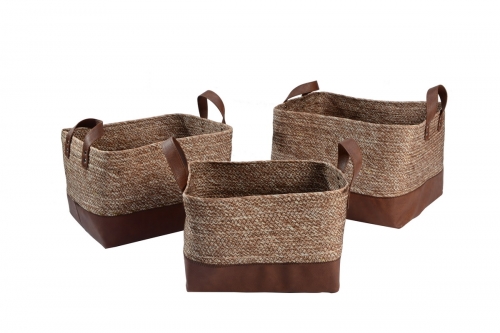 Paper and PU storage baskets