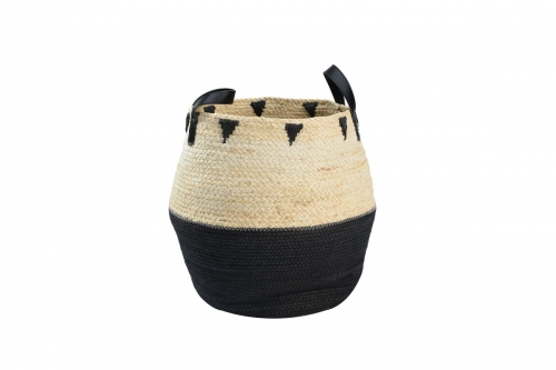 Maize leaf and paper storage basket