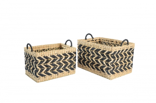 Rush and wire storage baskets