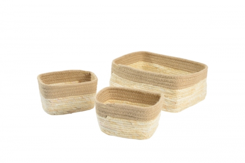 Jute and maize leaf storage baskets