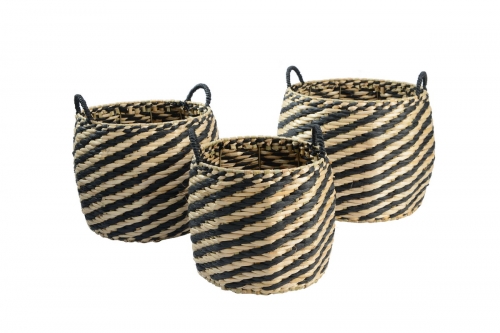 Rush and wire storage baskets