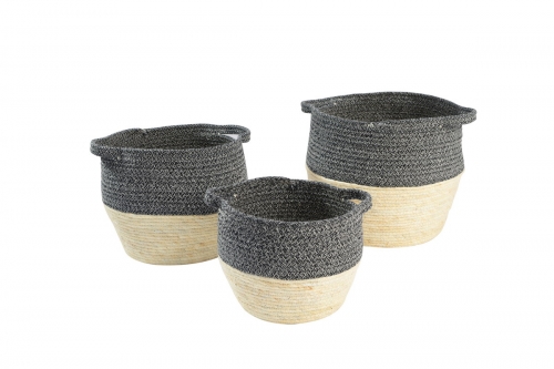 Cotton rope and maize leaf storage baskets