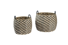 Rush and wire storage baskets