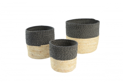 Cotton rope and maize leaf storage baskets