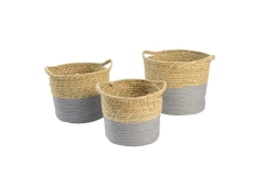 Seagrass and paper storage baskets