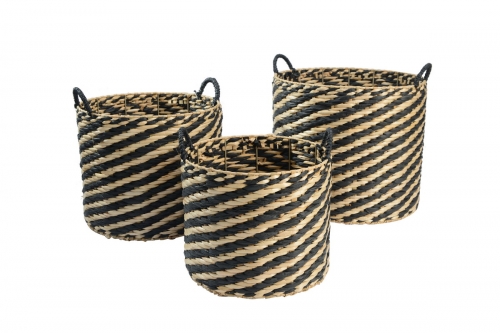 Rush and wire storage baskets